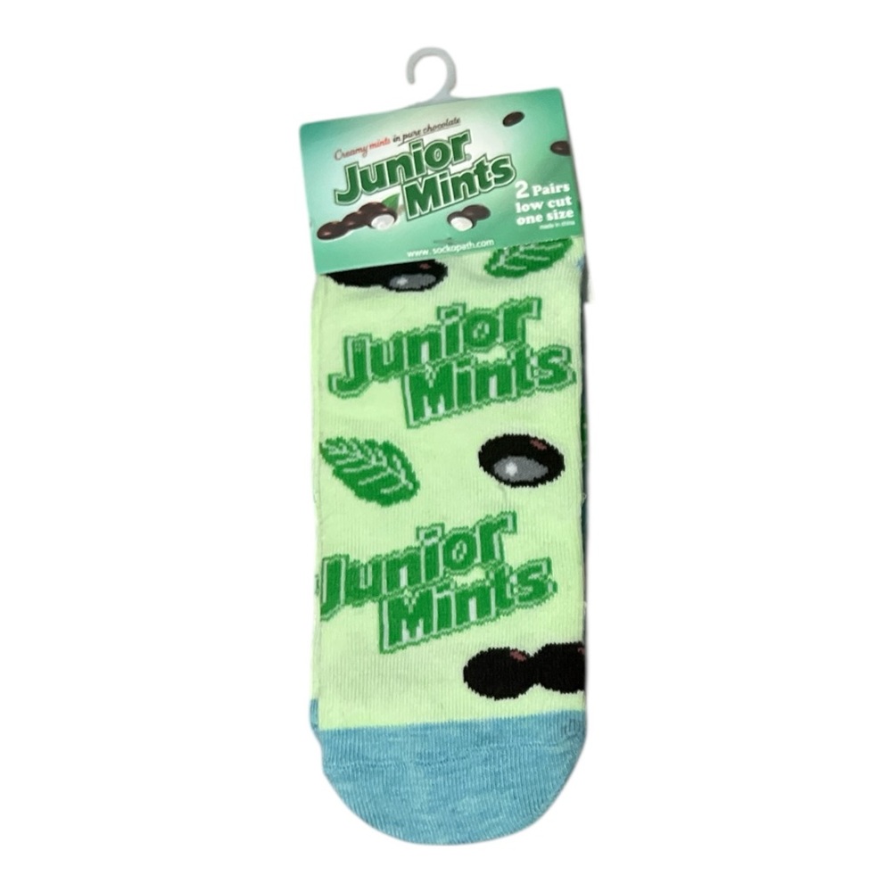 Junior Mints 2 pairs Low Cut Socks Green and Blue